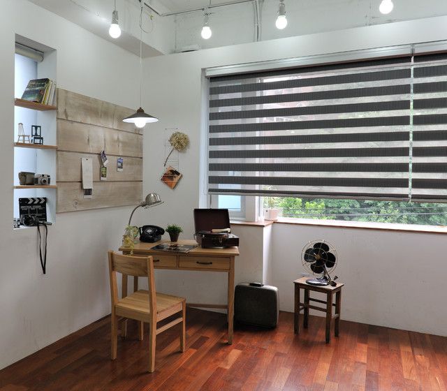 Stylish smart blinds perfectly integrated into a modern home interior for a seamless, elegant look.