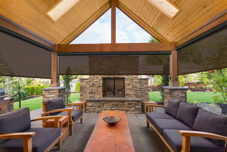 Stylish and functional outdoor shades enhancing a beautiful backyard patio space