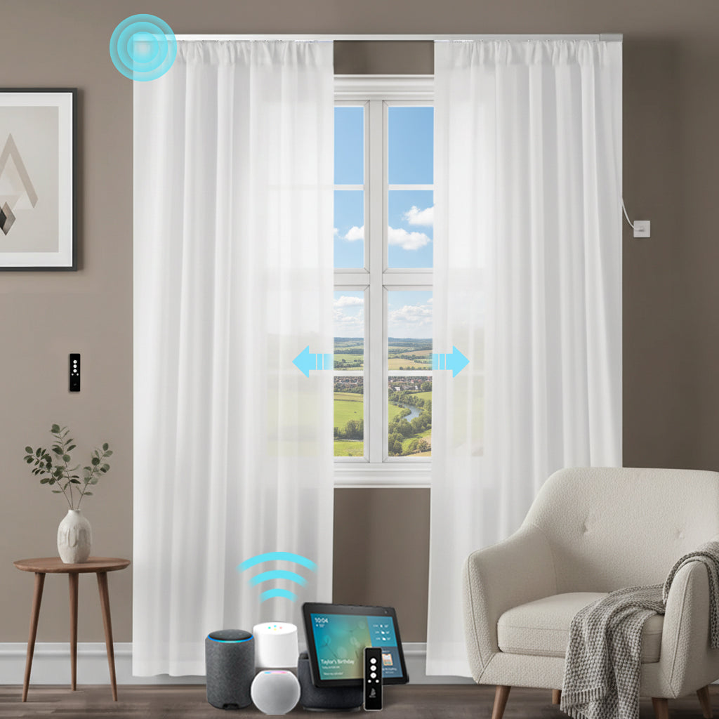 Motorized Sheer Drapery Curtains – Smart Light Control with Elegant Softness