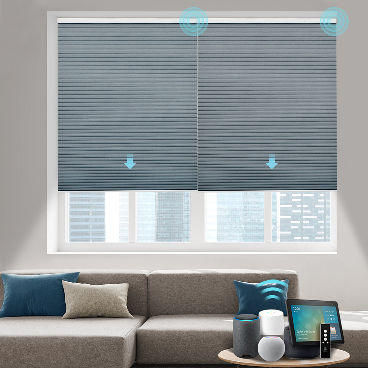 Motorized Blackout Cellular Shades Eoza