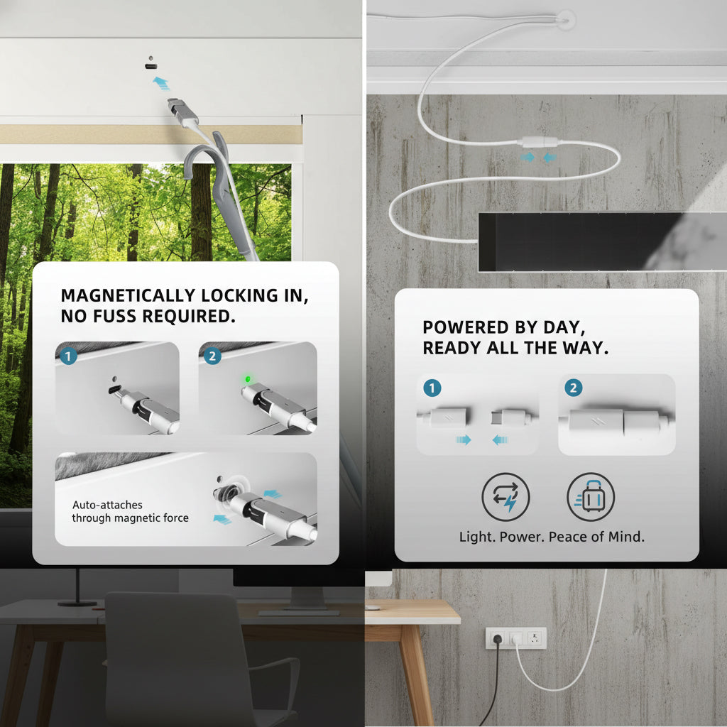 Smart Motorized Day/Night Skylight Cellular Shades Hex