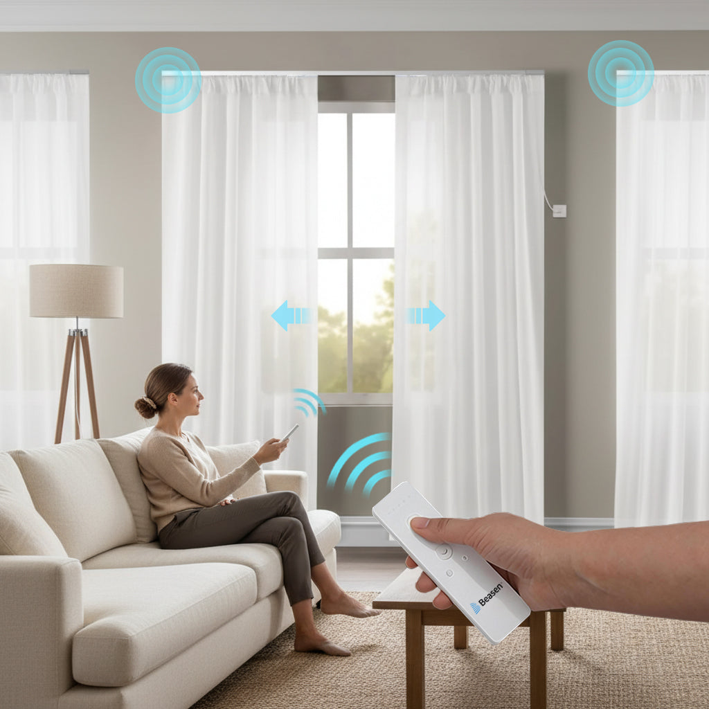 Motorized Sheer Drapery Curtains – Smart Light Control with Elegant Softness