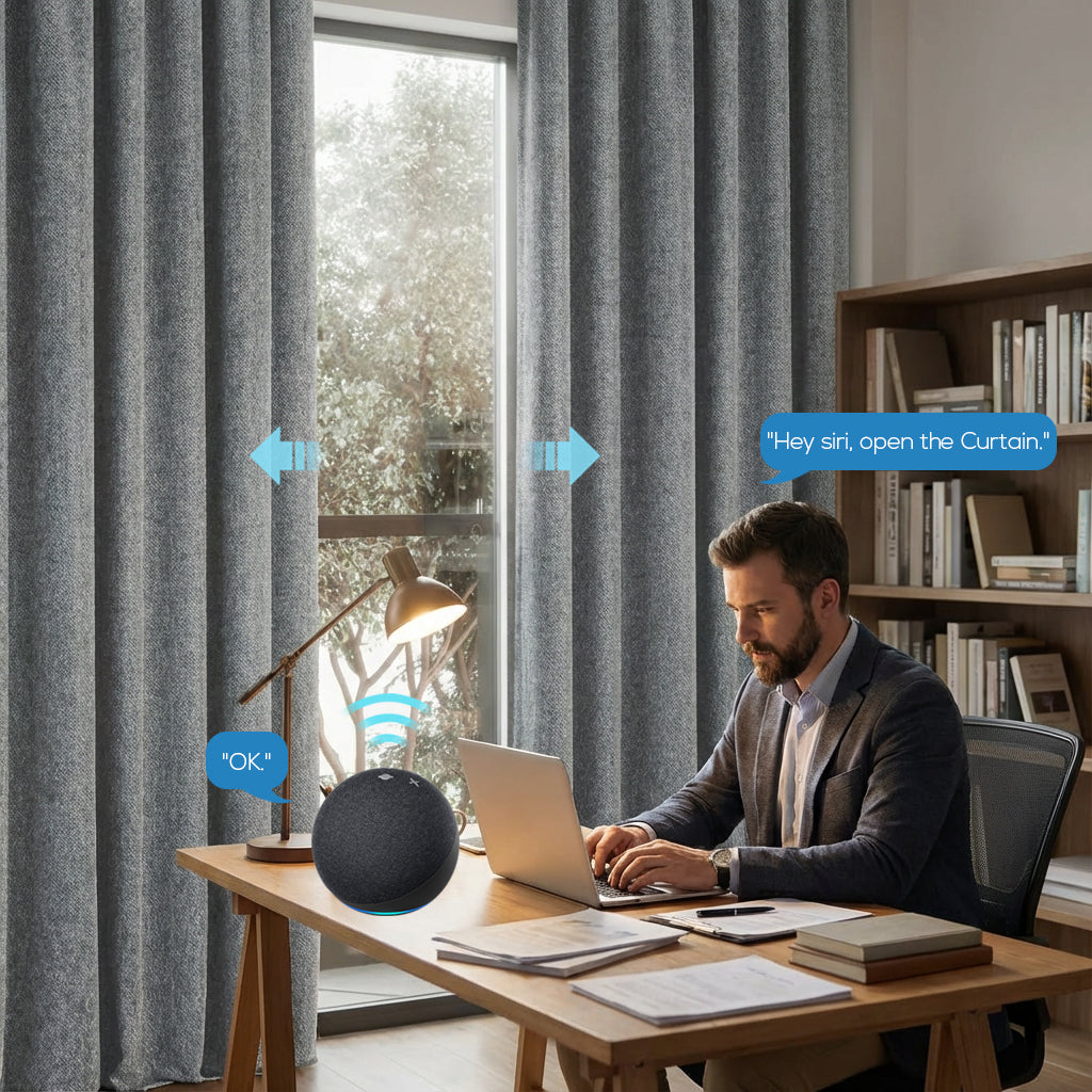 Motorized 90% Blackout Drapery Curtains Creama