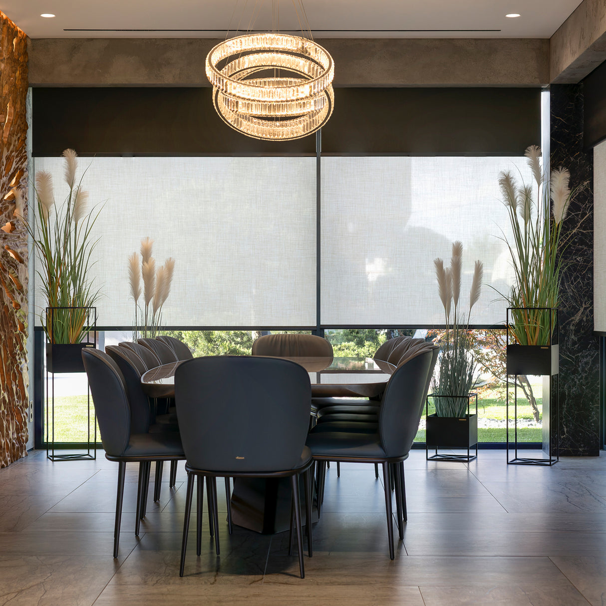 Smart Motorized Dual Pro Shades – Light Filtering & Blackout