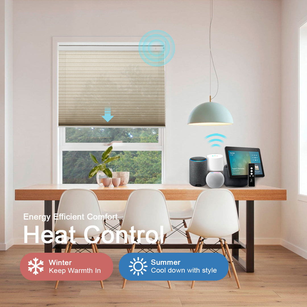 Motorized Light Filtering Cellular Shades Eoza