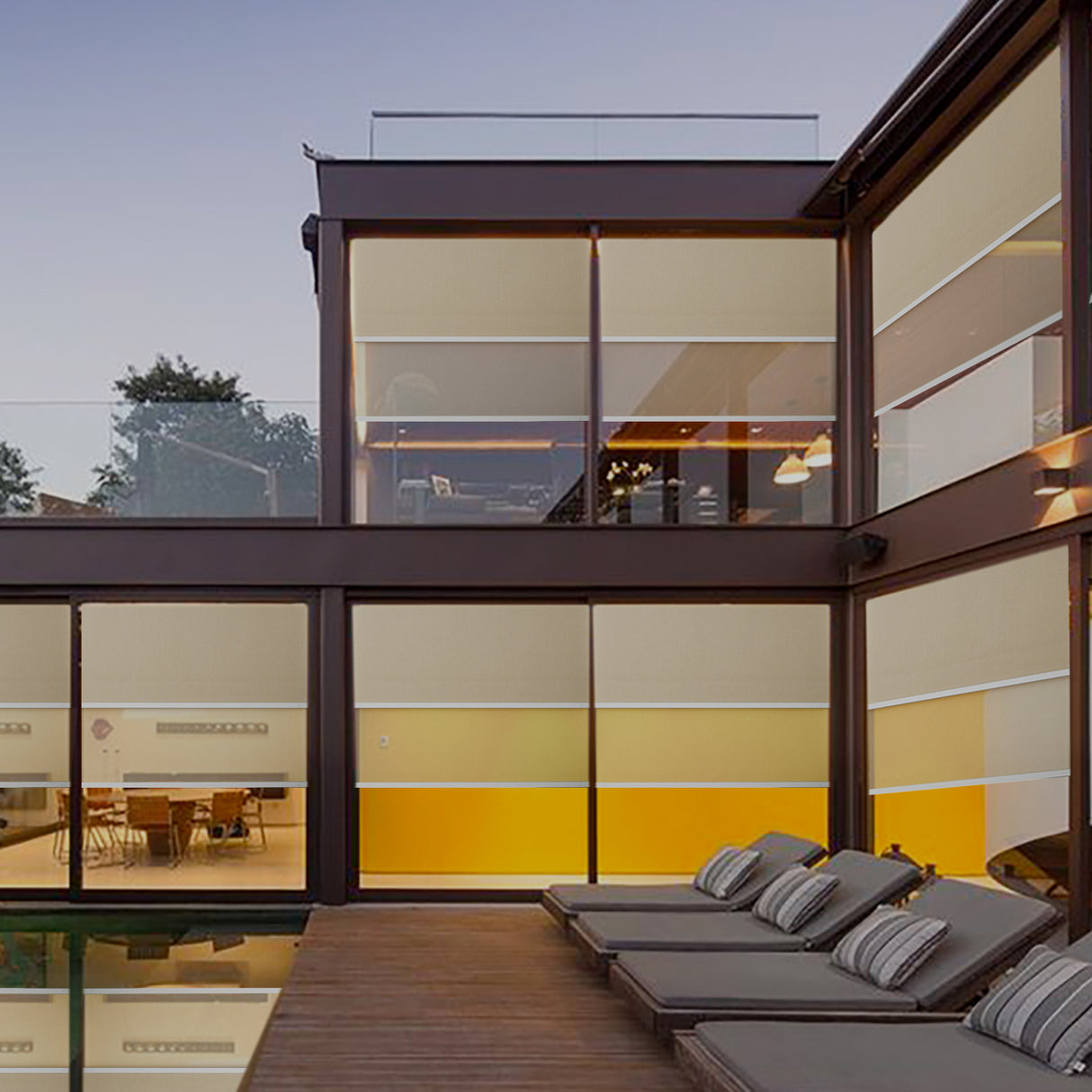 Smart Motorized Dual Pro Shades – Light Filtering & Blackout