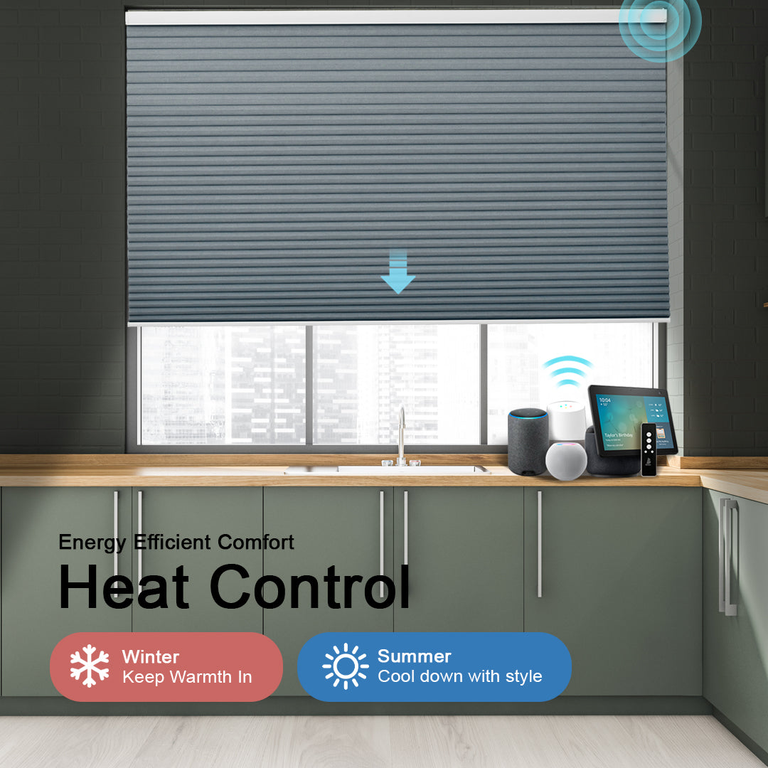 Motorized Blackout Cellular Shades Eoza