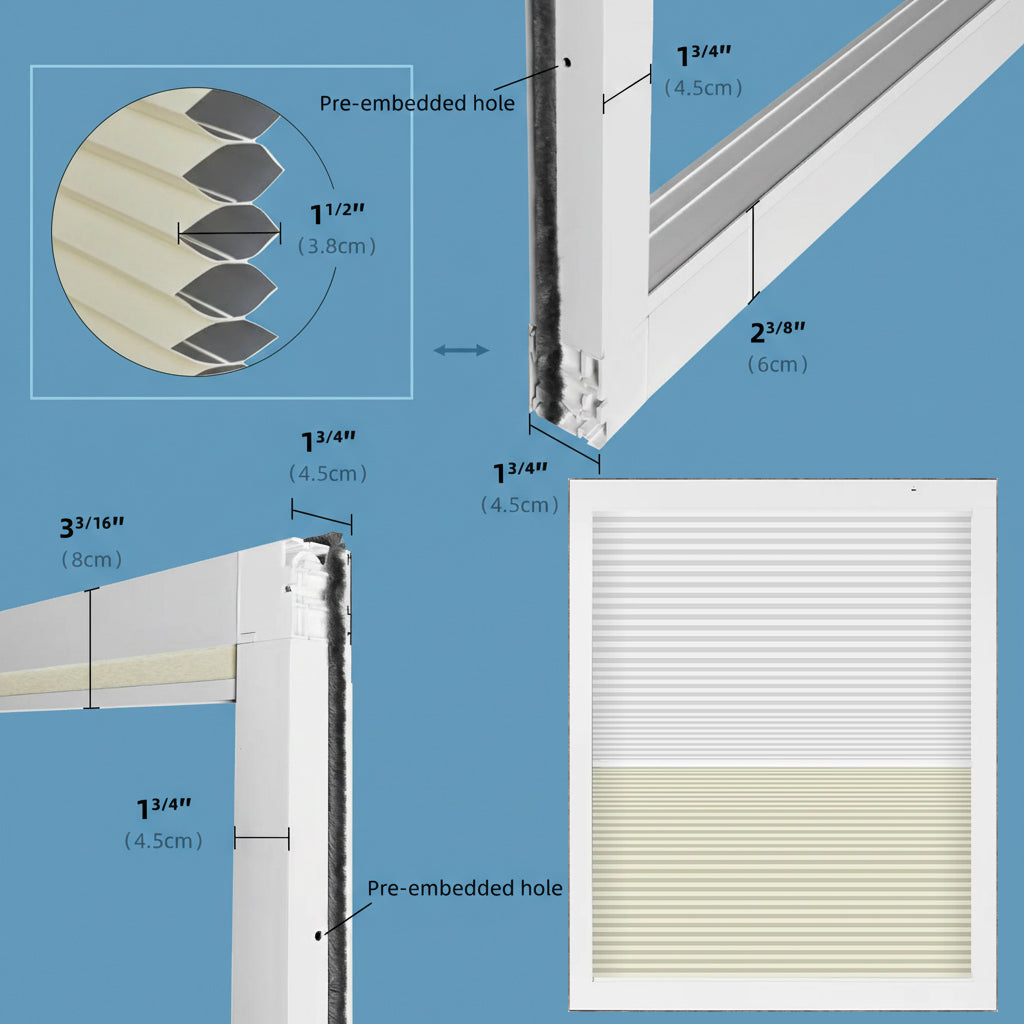 Smart Motorized Day/Night Skylight Cellular Shades Hex