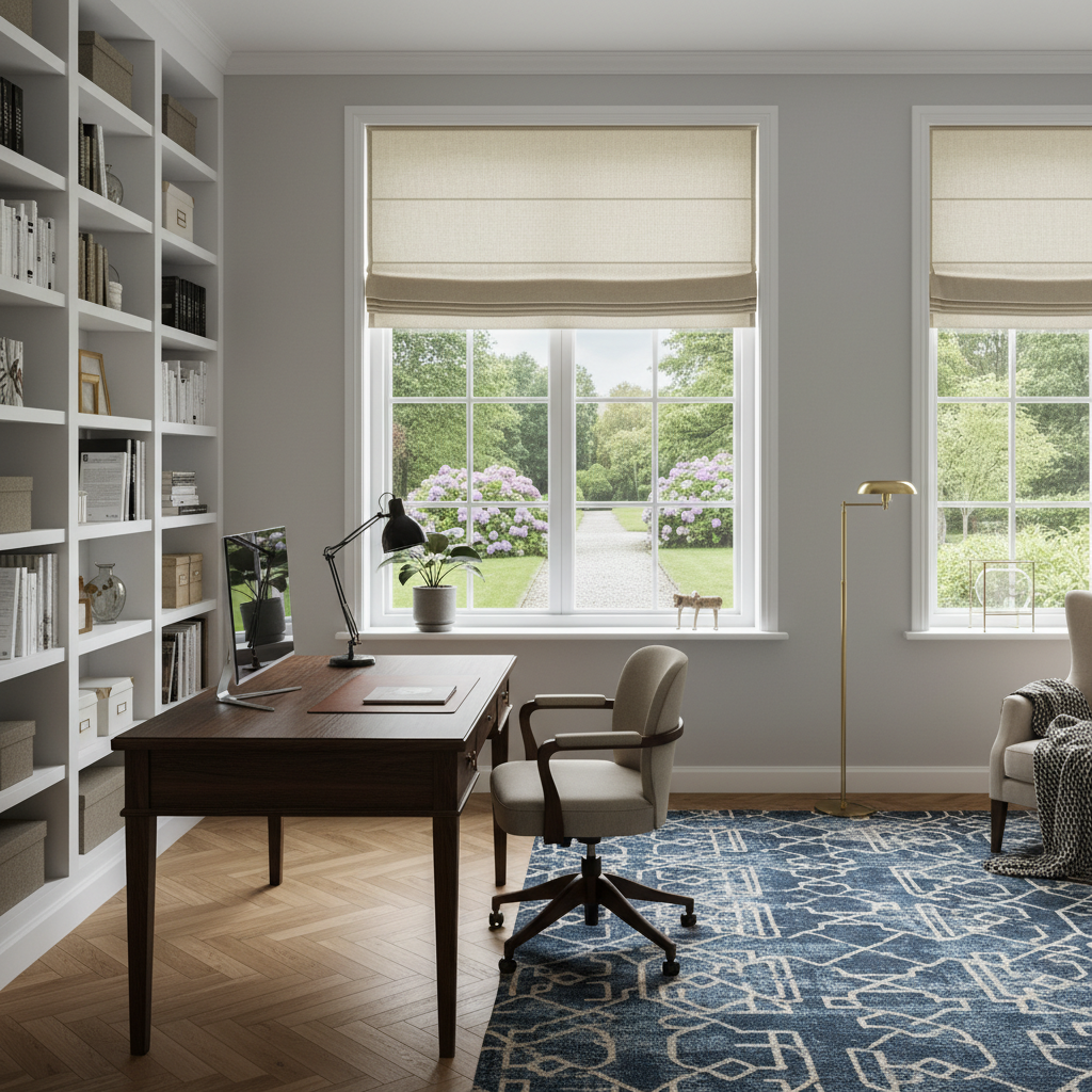 Smart Motorized Linen Roman Shades – 50% / 70% / 100% Blackout Terra