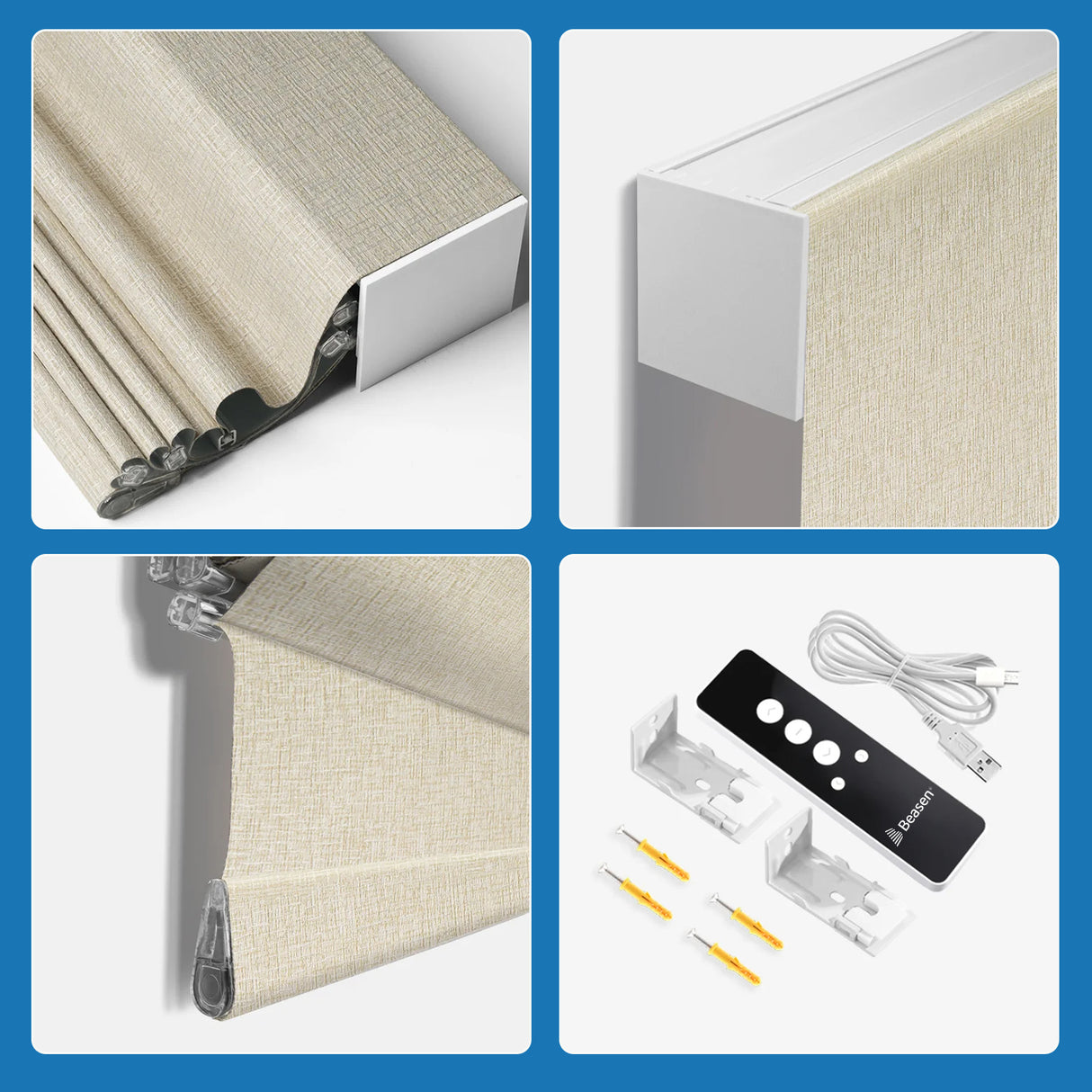 Smart Motorized 100% Blackout Roman Shades - Lumen