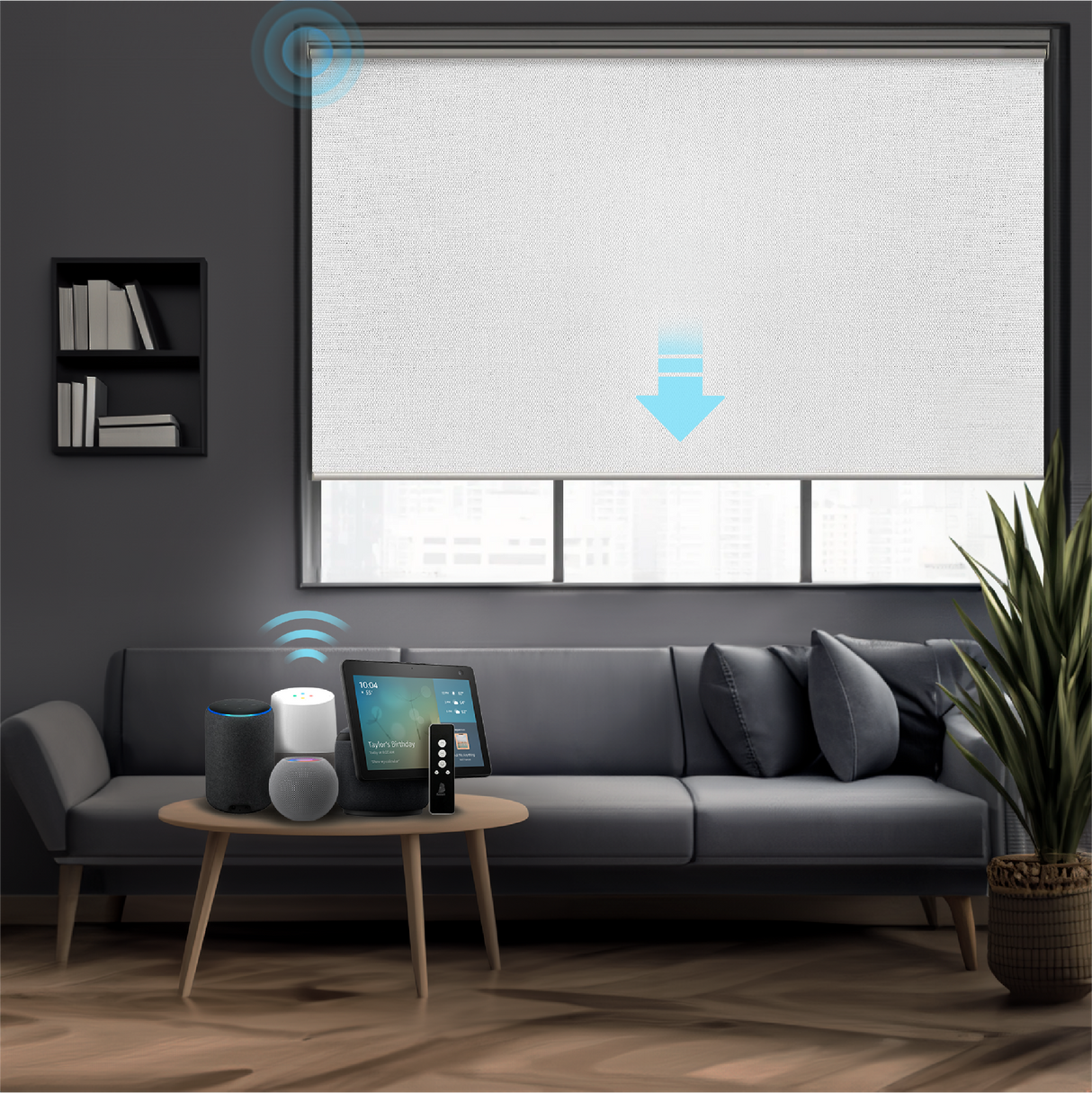 Smart Motorized Roller Shades 100% Blackout Essential