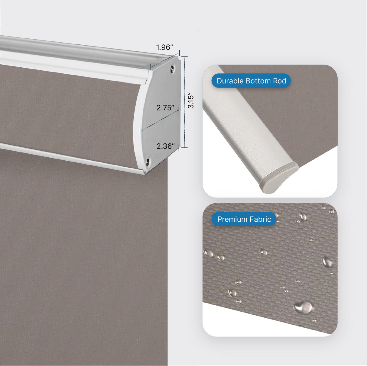 Smart Motorized Roller Shades 100% Blackout Meridian