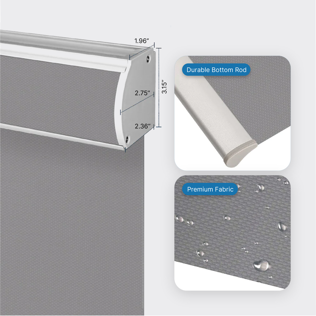 Smart Motorized Roller Shades 100% Blackout Vinyl