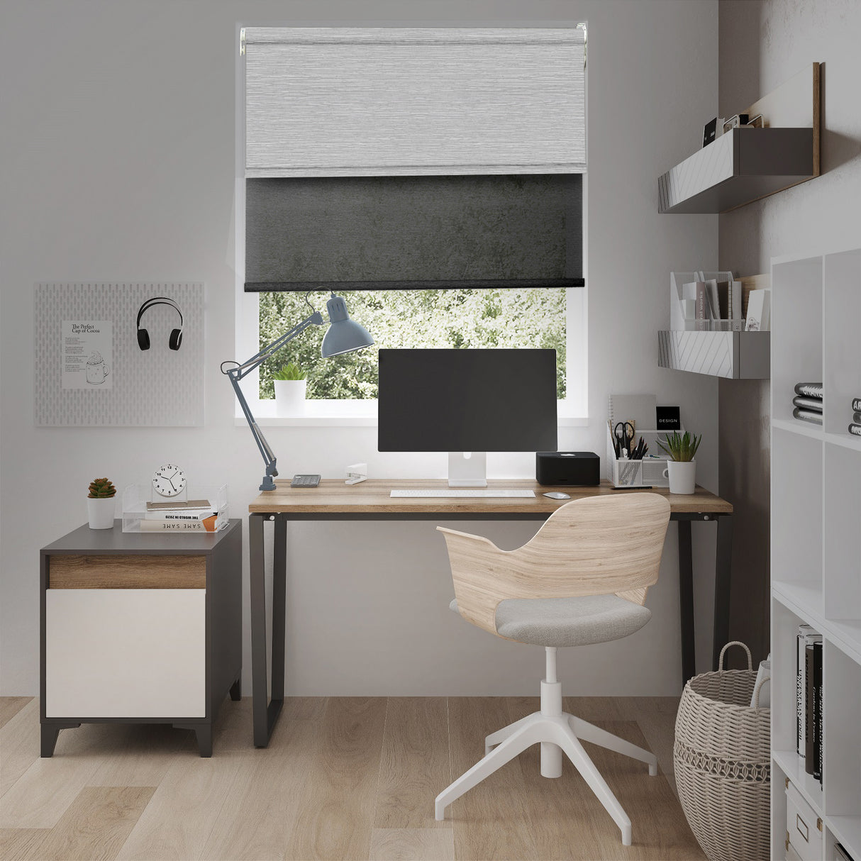 Smart Motorized Dual Shades – Light Filtering & Blackout