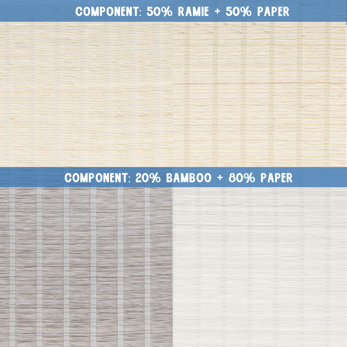 Smart Motorized 50%/70%/100% Blackout Woven Wood Shades - Tessa