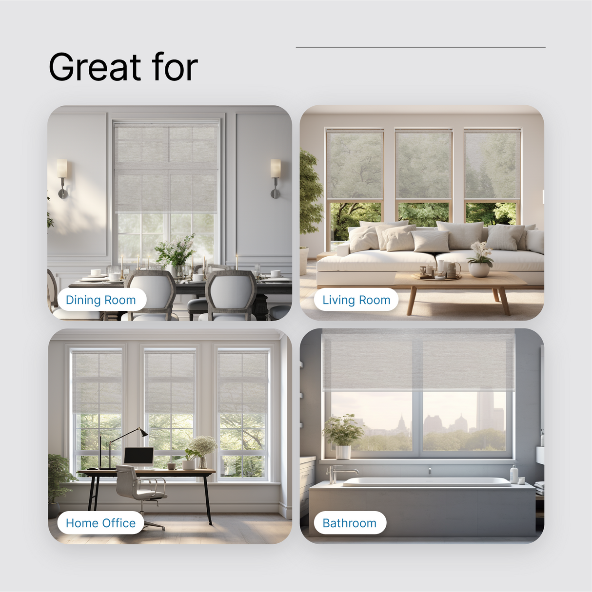 Smart Motorized Light Filtering Roller Shades 50% Blackout Sierra Translucent