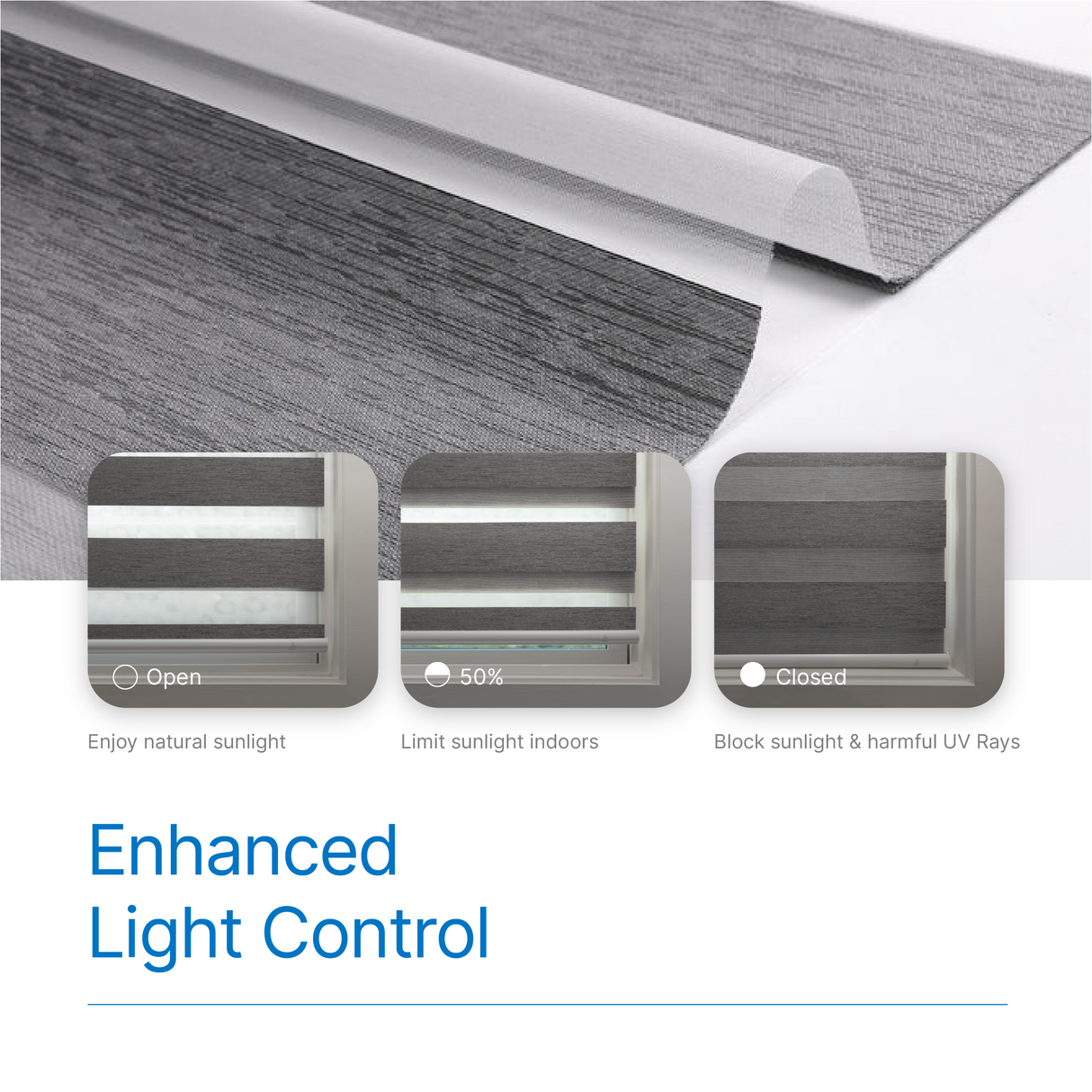 Smart Motorized Dual Zebra Shades 60% Blackout 95mm