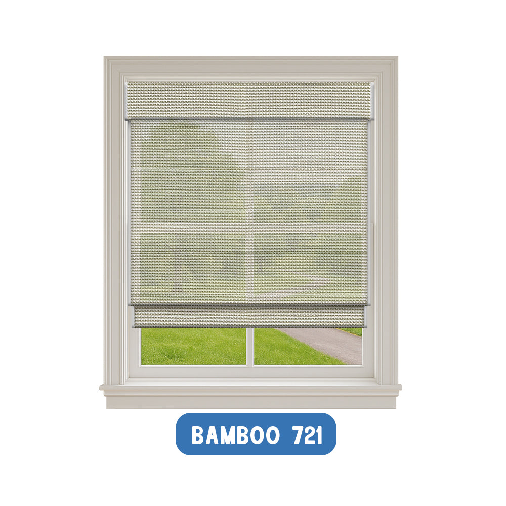 Smart Motorized Woven Wood Shades – 70% Light Filtering Viaura