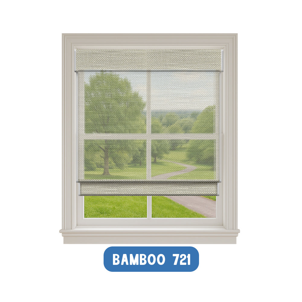 Smart Motorized Woven Wood Shades – 50% Light Filtering Viaura