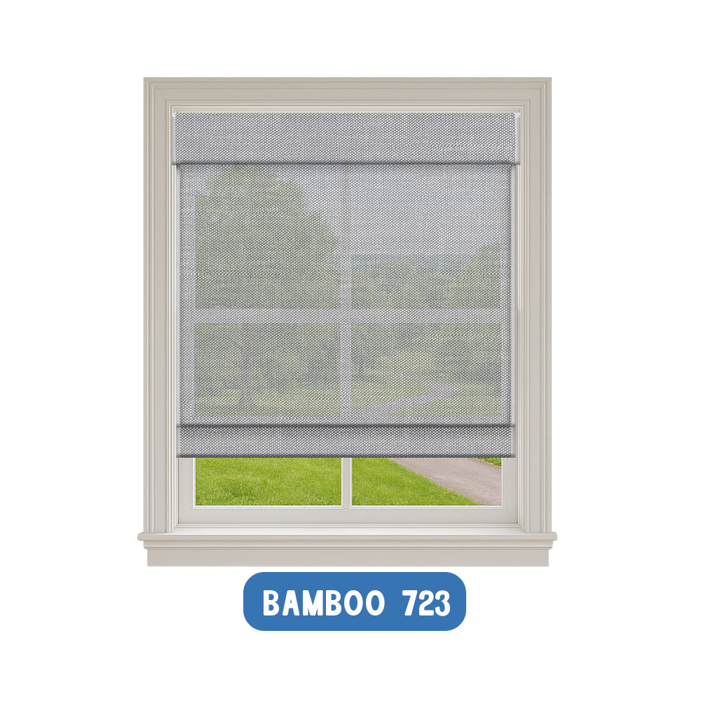 Smart Motorized Woven Wood Shades – 70% Light Filtering Viaura