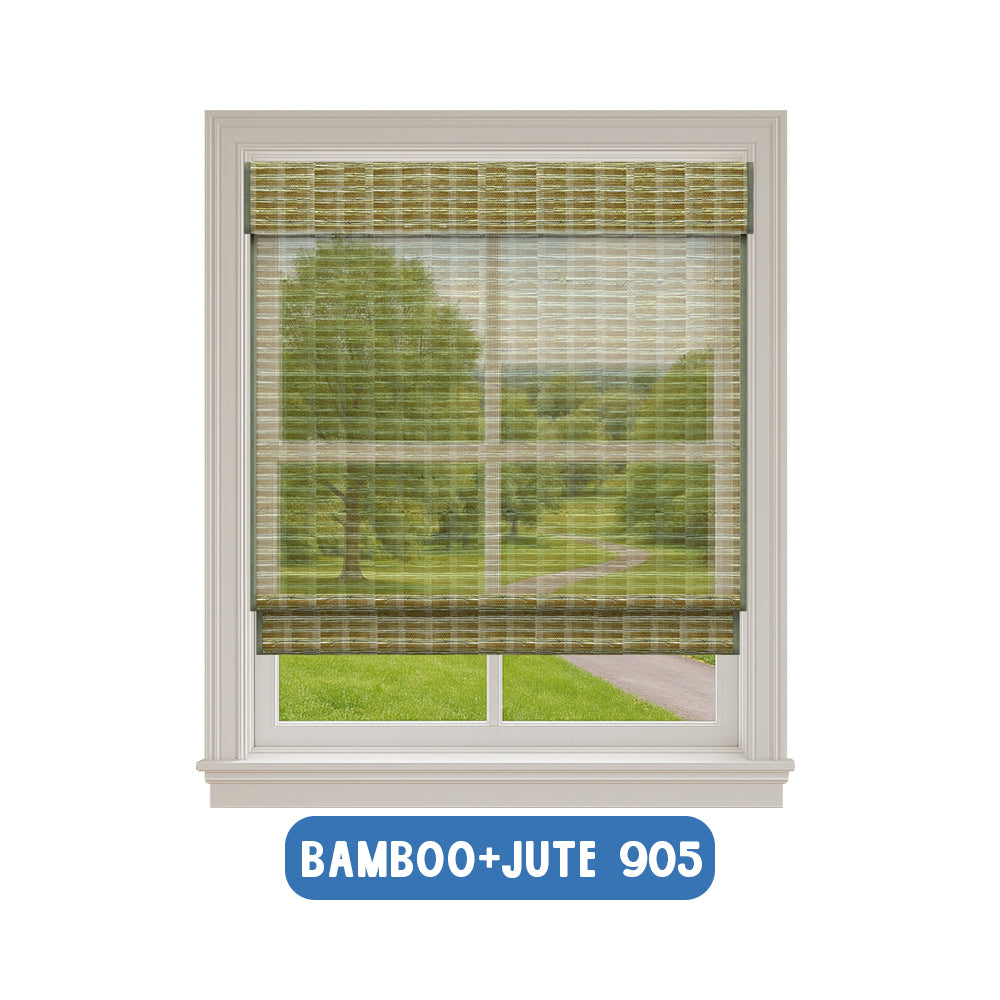 Smart Motorized Woven Wood Shades – 50% Light Filtering Viaura