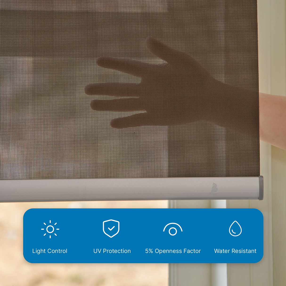 Smart Motorized Solar Shades Light Filtering 5% Openness