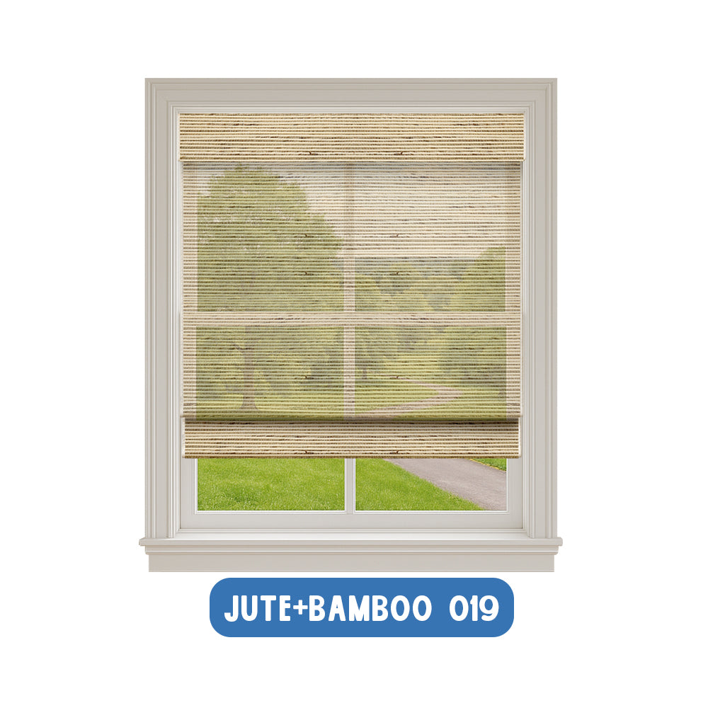 Smart Motorized Woven Wood Shades – 50% Light Filtering