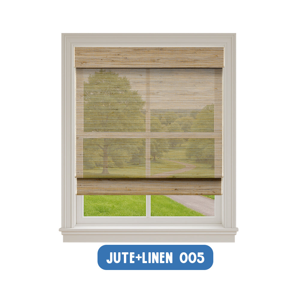 Smart Motorized Woven Wood Shades – 50% Light Filtering