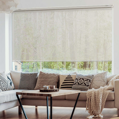 Modern home featuring motorized blinds, enhancing convenience, privacy, and energy efficiency with seamless smart home integration.