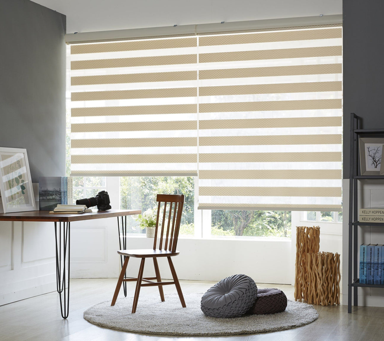Smart Motorized Blackout Zebra Shades