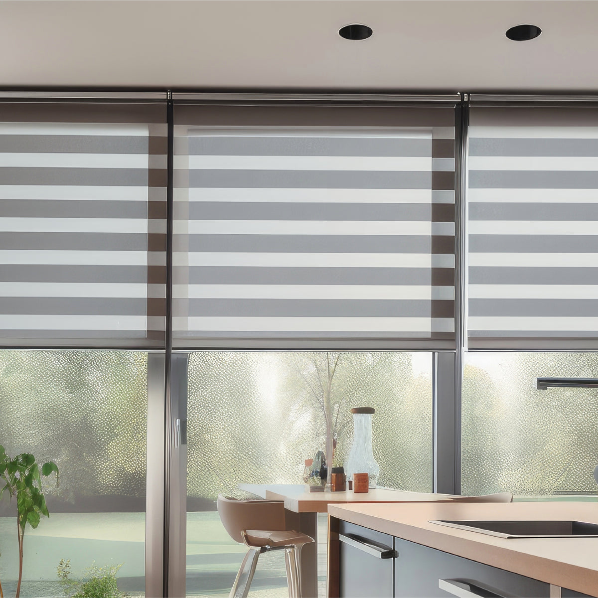 Zebra Shades Smart Motorized Dual Effects BEASEN