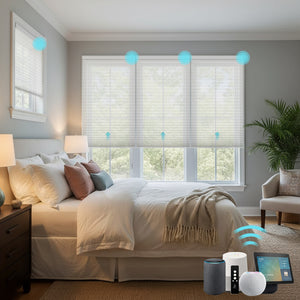 Smart Motorized Light Filtering Cellular Shades Solin