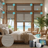 Smart Motorized 50%/70%/100% Blackout Woven Wood Shades - Tessa