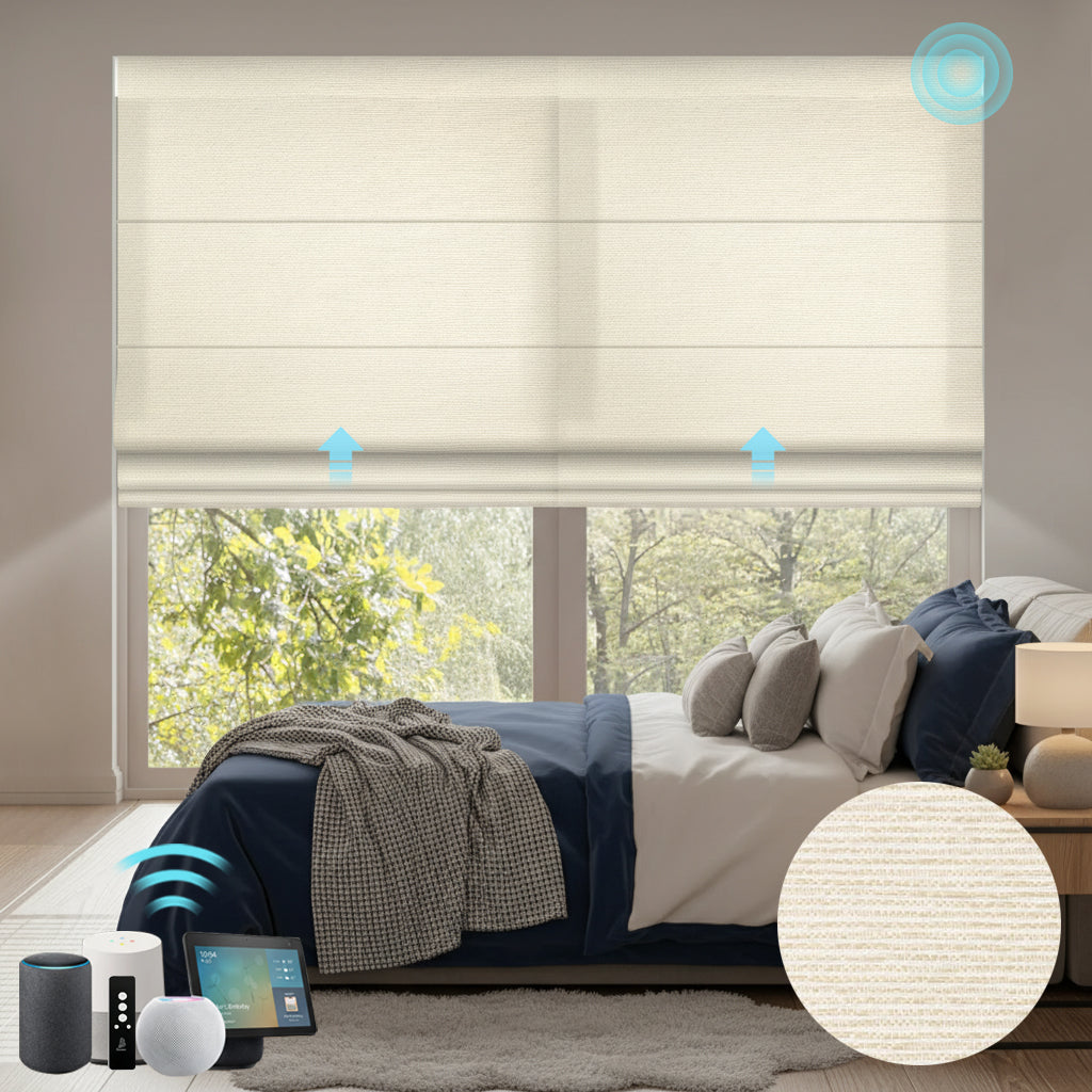 Smart Motorized Roman Shades - 60% Light Filtering Blackout