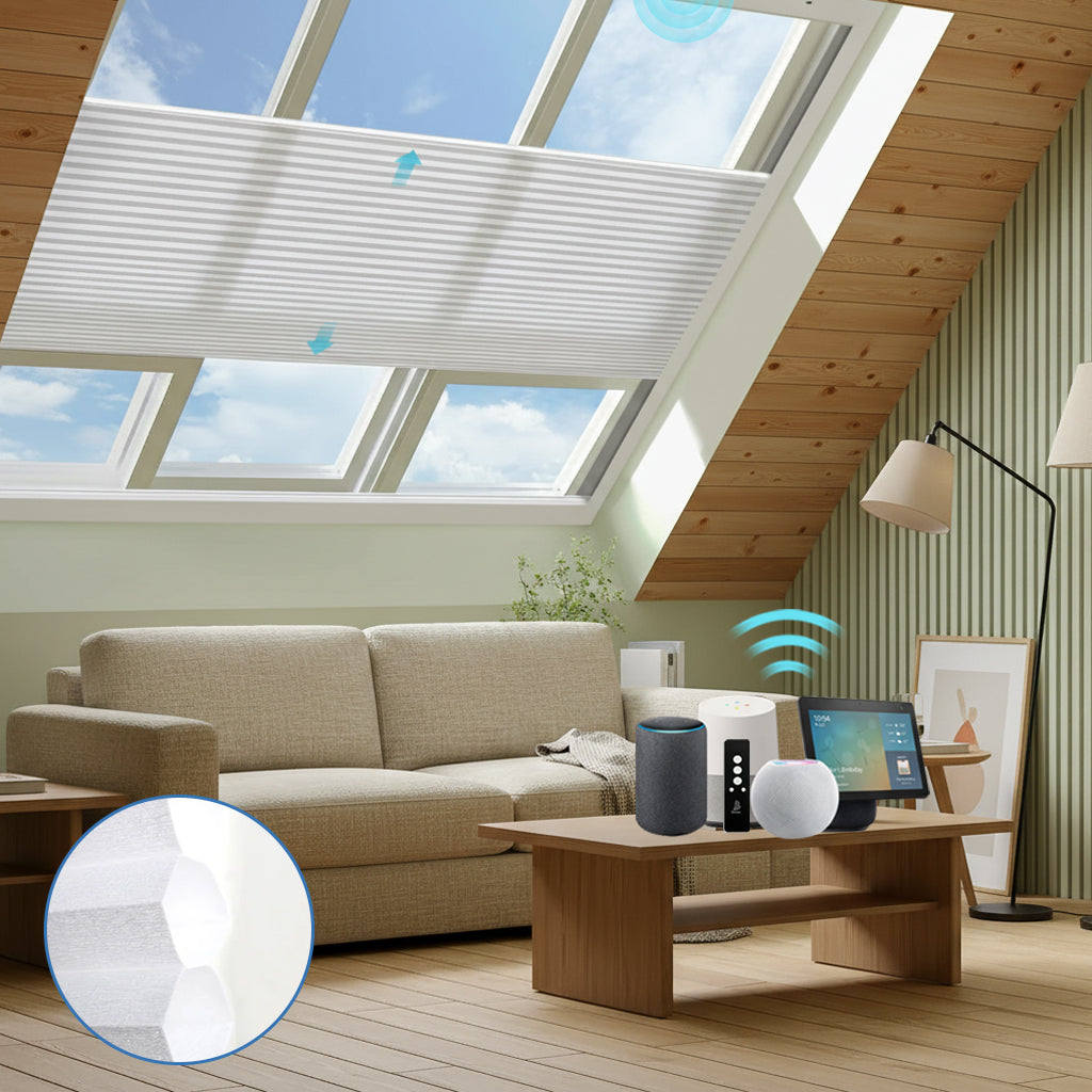 Smart Motorized Levitate Skylight Cellular Shades Hex