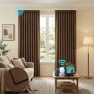 Motorized 93% Blackout Drapery Curtains — Elegant Light and Privacy Control