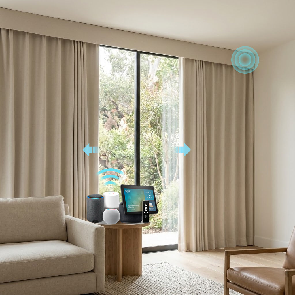 Motorized 90% Blackout Drapery Curtains Terra