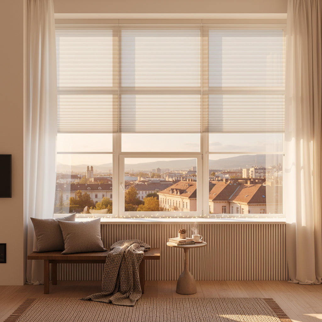 Smart Motorized Light Filtering Cellular Shades Solin