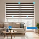 Smart Motorized 100% Blackout Zebra Shades 95mm Slate