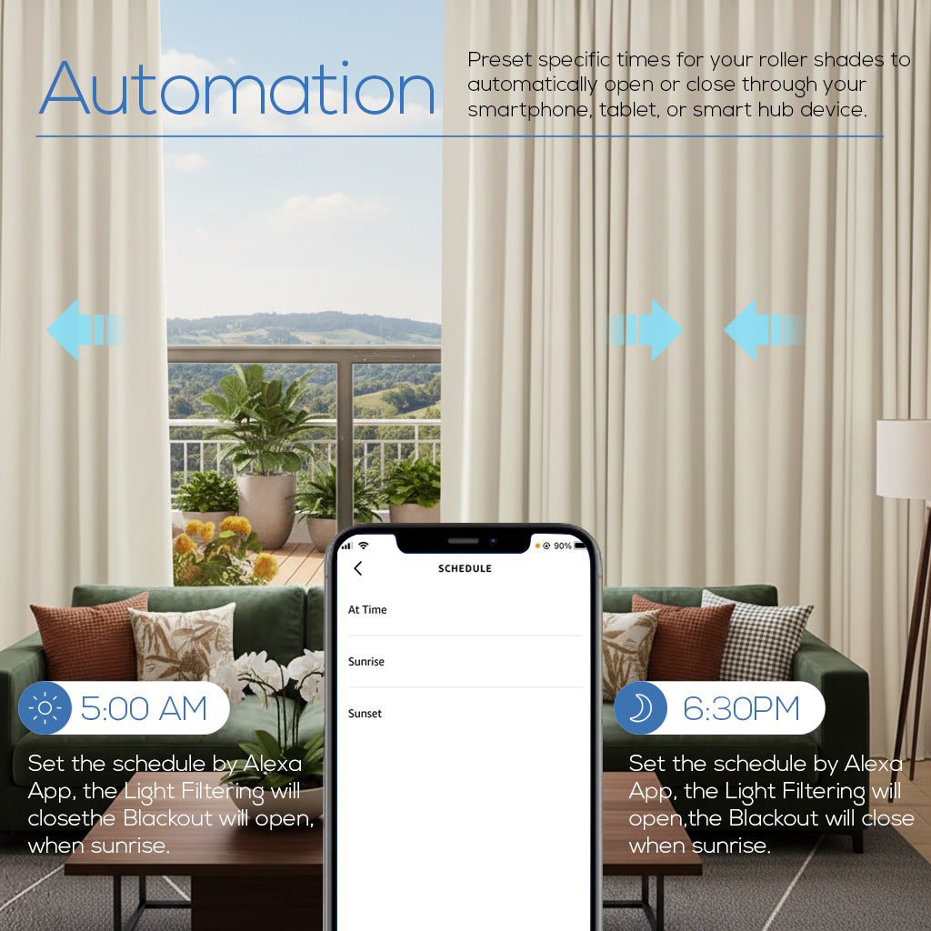 Motorized 90% Blackout Drapery Curtains Terra