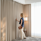 Motorized 93% Blackout Drapery Curtains — Elegant Light and Privacy Control