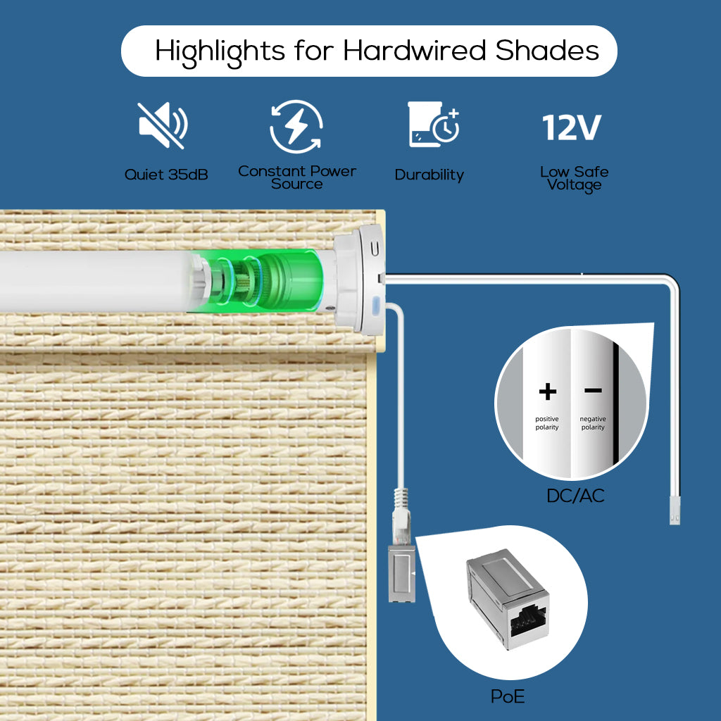 Smart Motorized 50%/70%/100% Blackout Woven Wood Shades – Lume