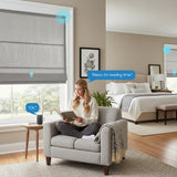 Smart Motorized Linen Roman Shades – 50% / 70% / 100% Blackout Terra