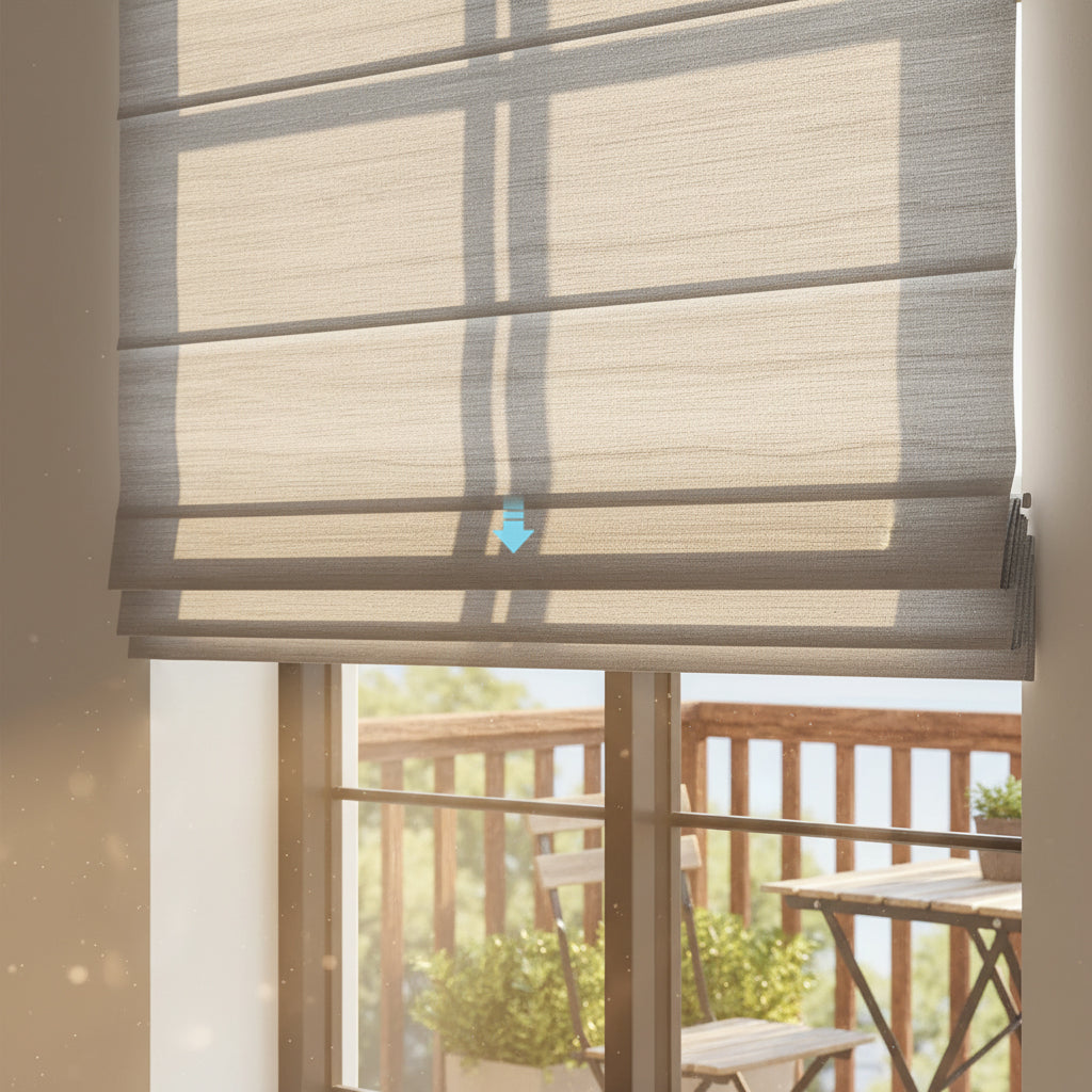 Smart Motorized 100% Blackout Roman Shades - Strate