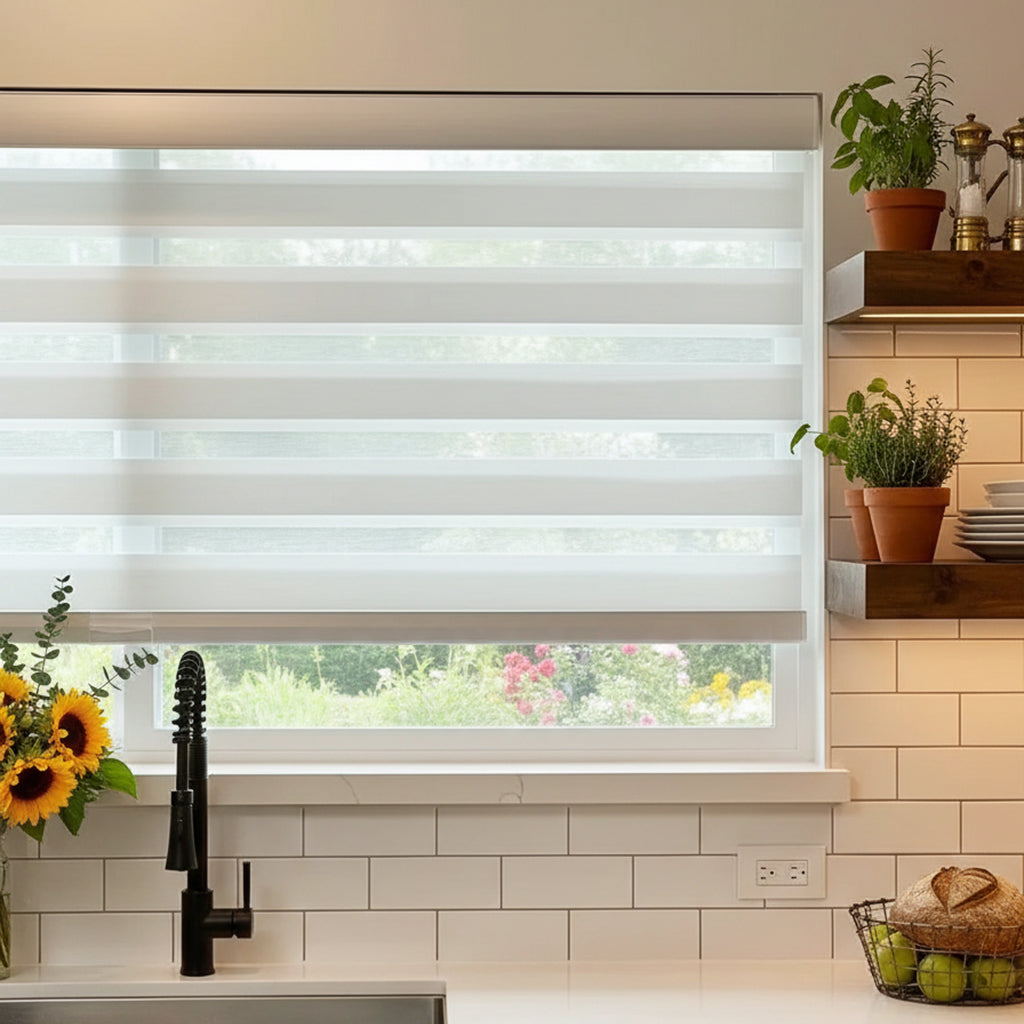 Smart Motorized 100% Blackout Zebra Shades 95mm Slate