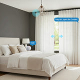 Motorized Linen Curtains with Drapery Rod – Designed Light in 50/70/100% Blackout