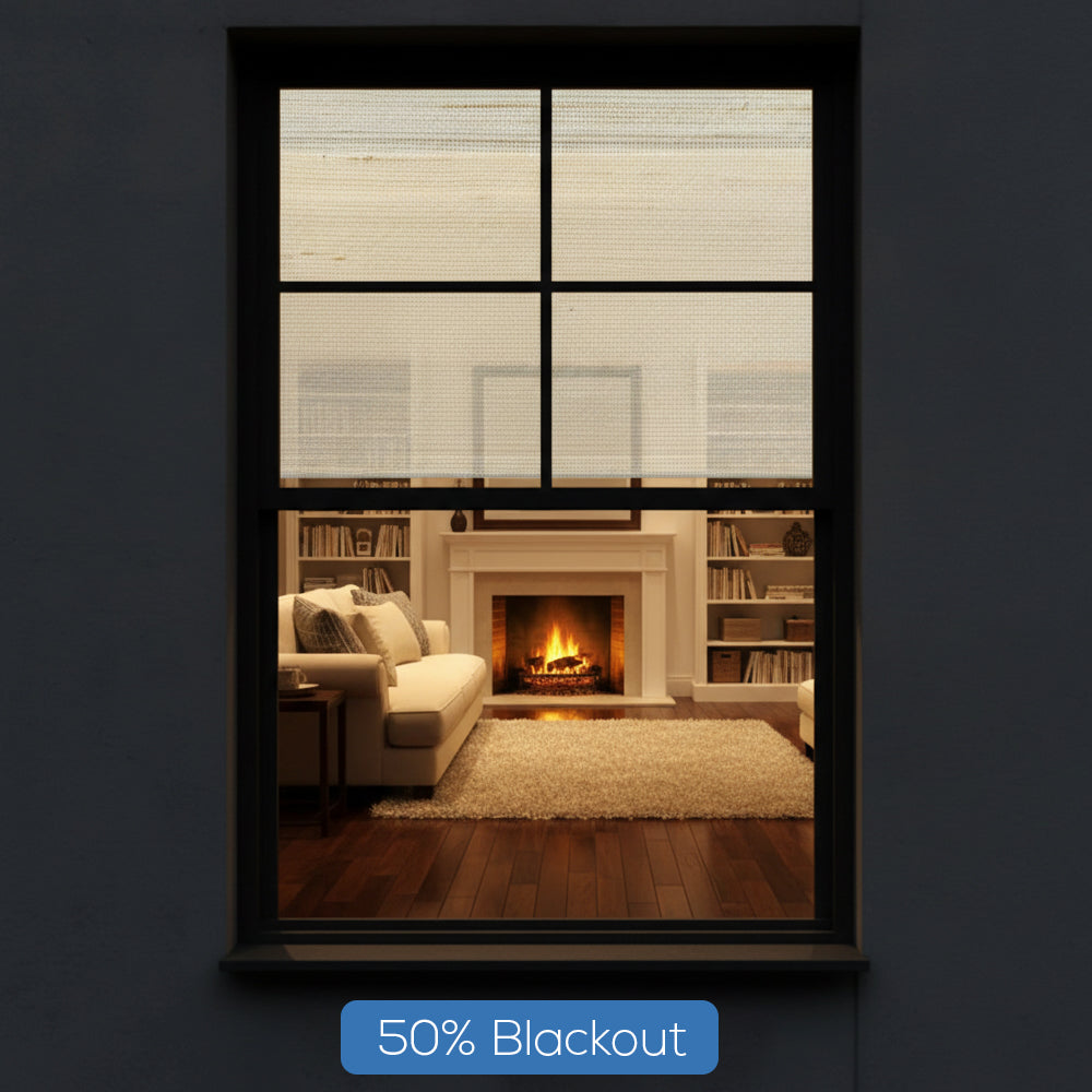 Smart Motorized 50%/70%/100% Blackout Woven Wood Shades - Tessa