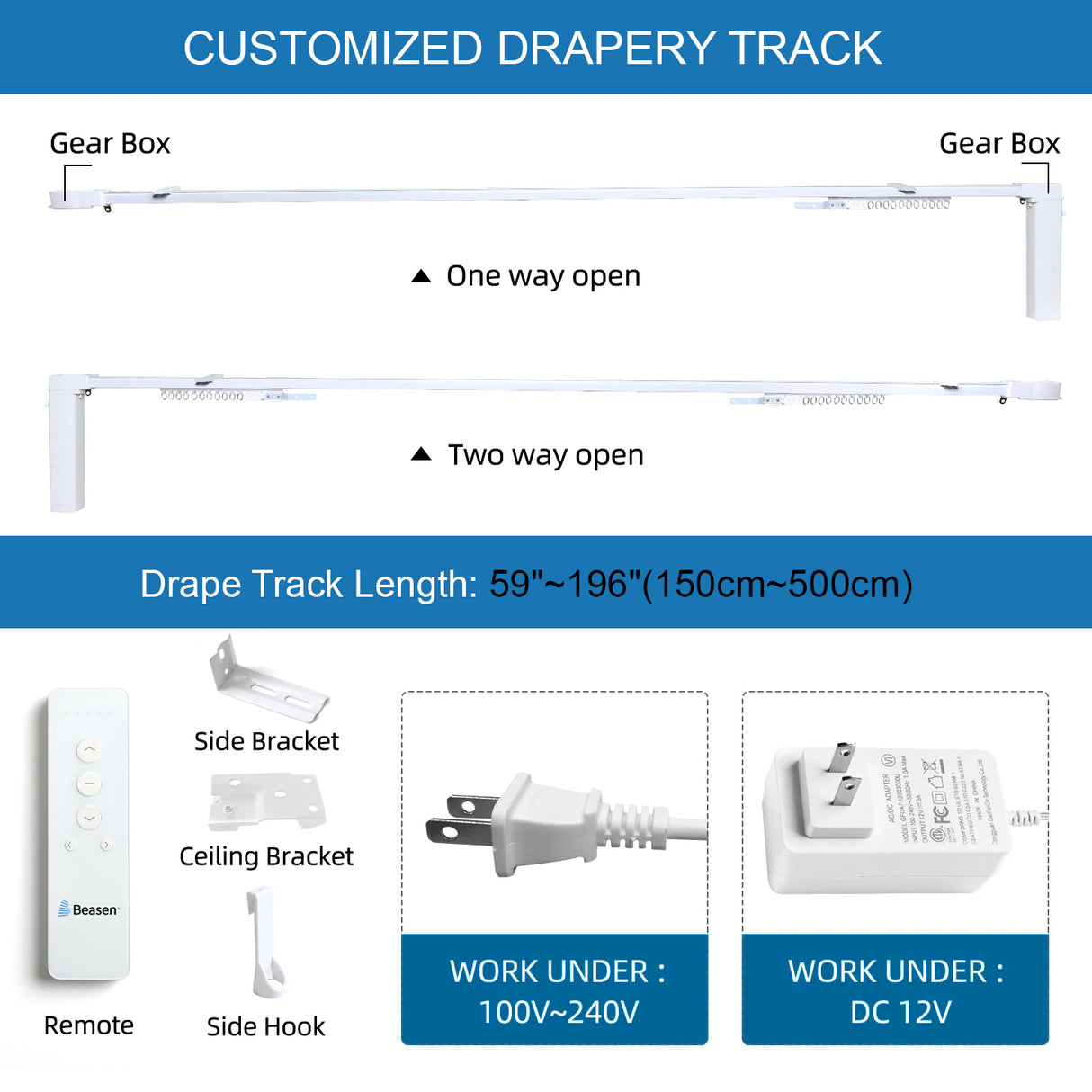 Motorized 90% Blackout Drapery Curtains Terra