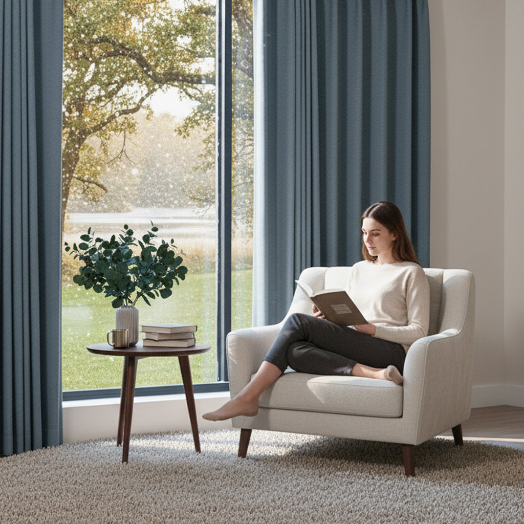 Motorized 90% Blackout Drapery Curtains Terra