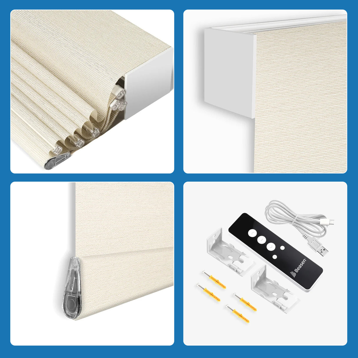 Smart Motorized Roman Shades - 60% Light Filtering Blackout